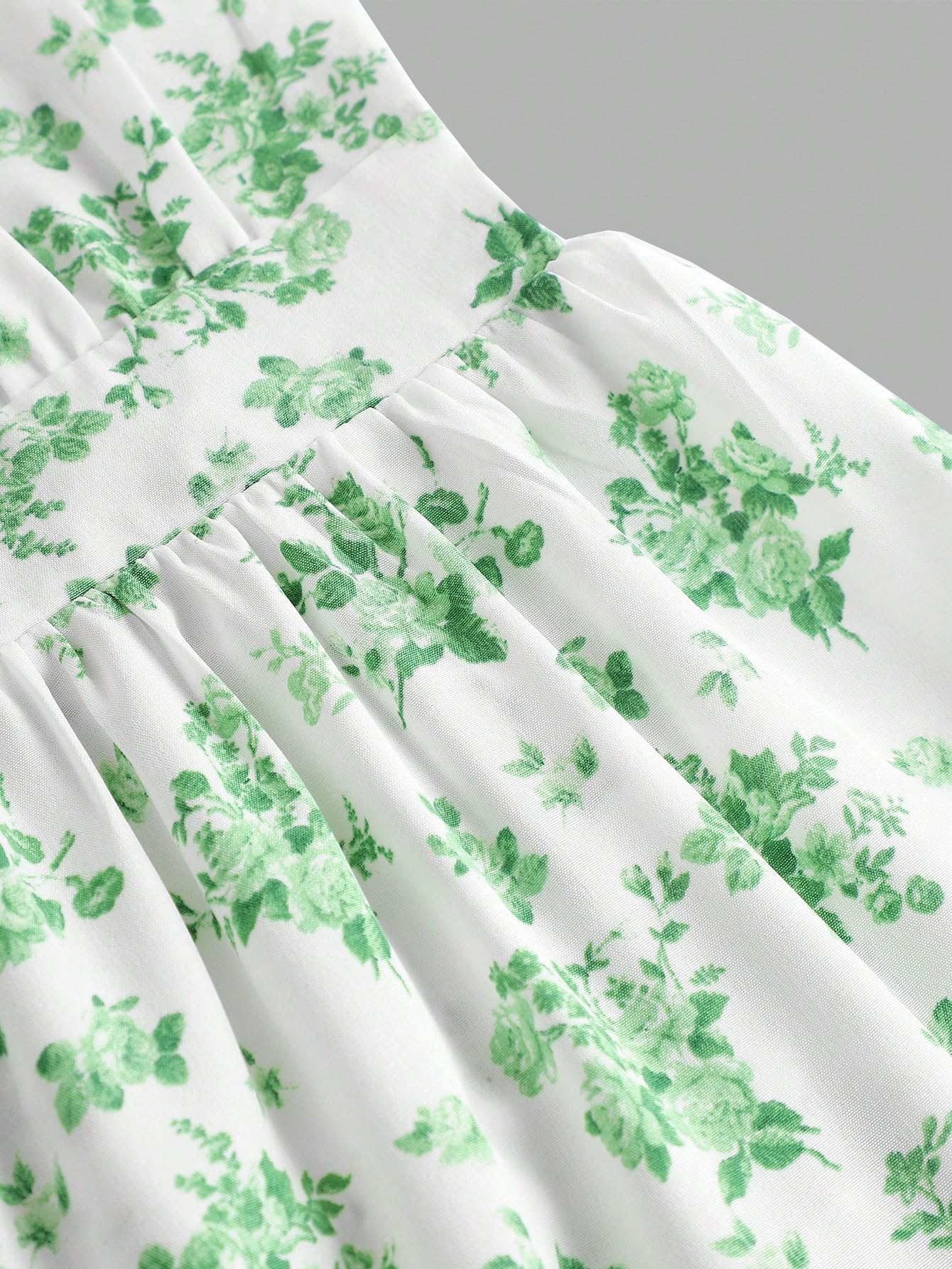 Floerns Ärmelloses Cami-Kleid für Mädchen, Blumendruck, gerüscht, Rüschensaum, A-Linie, kurzes Kleid