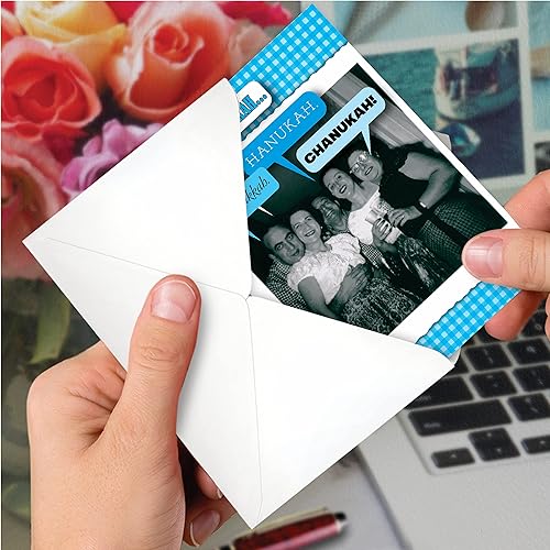 Miniatura 4 de NobleWorks - 12 divertidas tarjetas de felicitación de Janucá a granel con sobres de 5 x 7 pulgadas (1 diseño, 12 cada uno) Divertidas tarjetas de