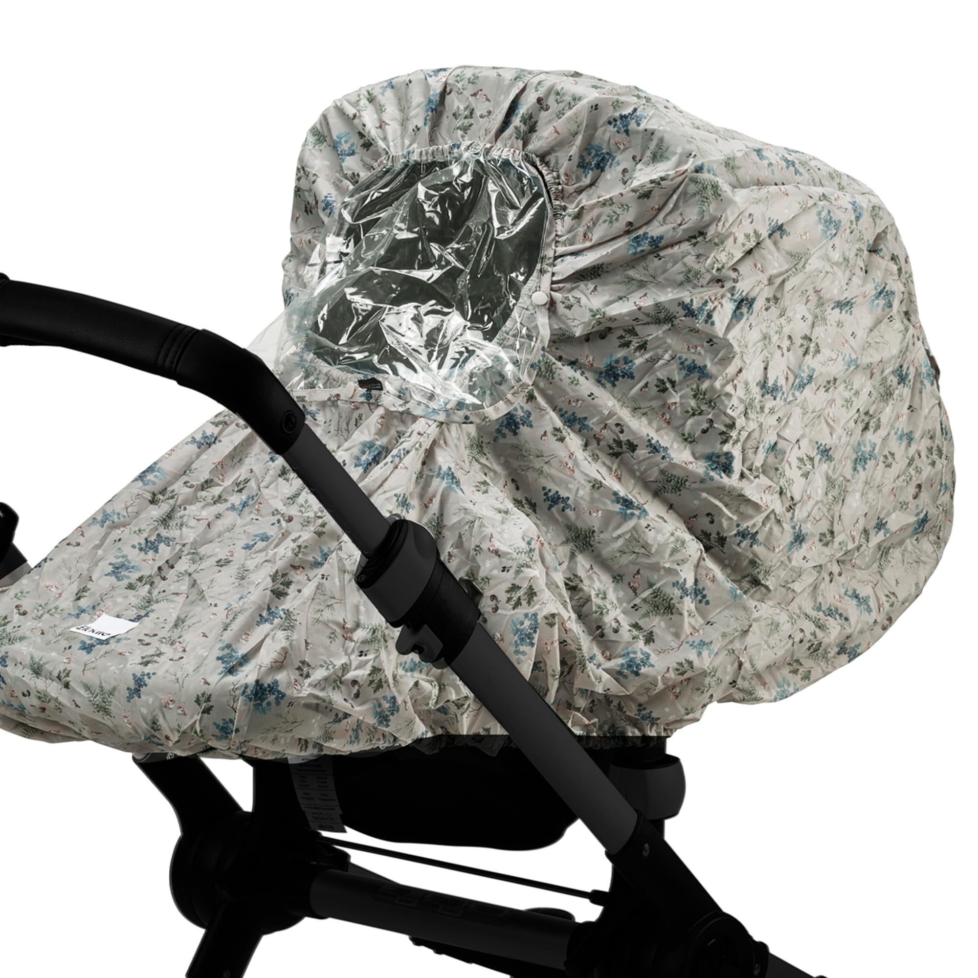 Elodie Details Regenschutz Kinderwagen Universal – Windschutz mit Sturmfenster, Sichtfenster, Aufbewahrungstasche, Luftzirkulation, schadstofffrei, kompakt, Buggy 100x105 cm, Fairytale Forest