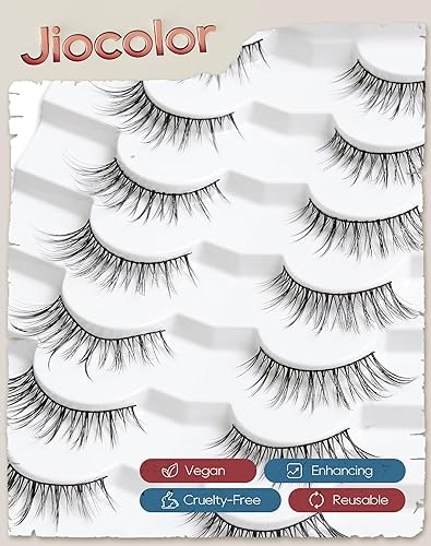 Miniatura 3 de Pestañas de ojo de gato, pestañas de aspecto natural, pestañas onduladas de visón sintético, pestañas de visón sintético de 0.709 in, Postizas