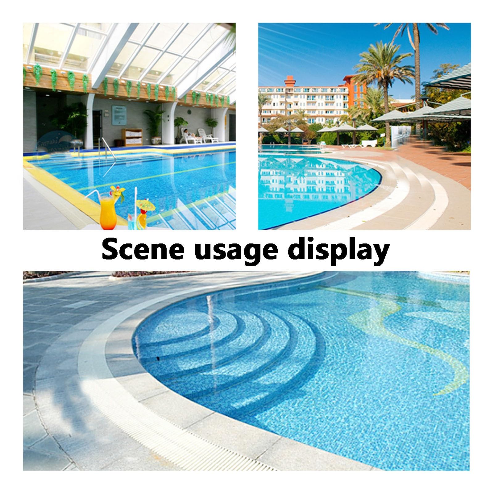 Griglia di Troppo Pieno per Lo Scarico della Piscina, griglia di Scarico in plastica, Accessori di Supporto per Piscine, per terrazze, vialetti e patii (20x100 cm/10 Pezzi)