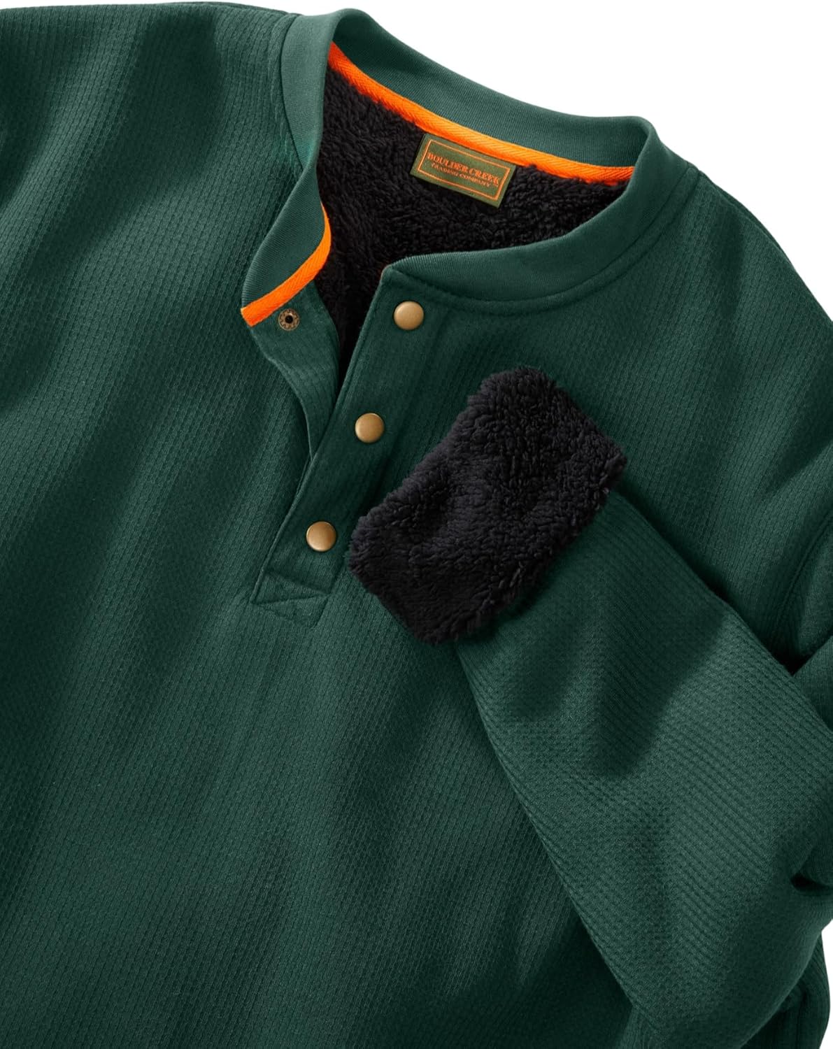 KingSize Men's Big & Tall Bonded Sherpa Waffle Henley