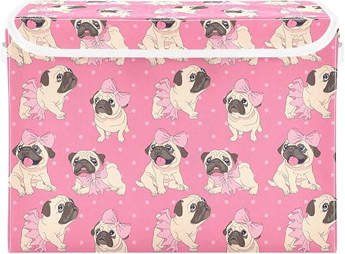 Ollabaky Contenedor de almacenamiento plegable con tapa, organizador de cubos grandes, cestas con asas para organización de armario, estantes,