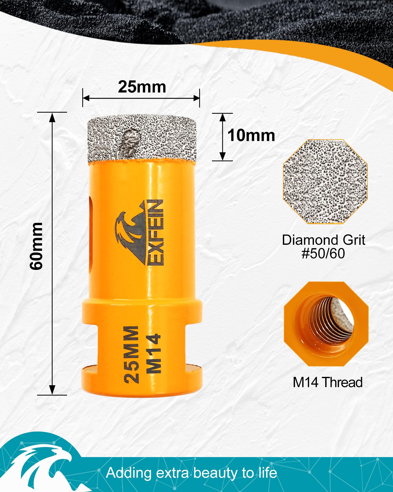 Juego de brocas de diamante para azulejos（25/35/50/68mm）,M14 Sierra perforadora de diamante soldada al vacío para baldosas, gres porcelánico, cerámica, mármol, granito, perforación
