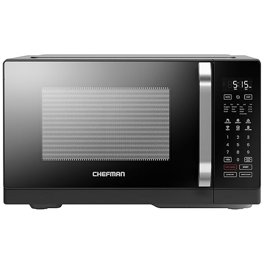 Chefman MicroCrisp Countertop Microwave Oven and Convection Oven, with Integrated Crisper, Guided Touchscreen Interface, 10 Power Levels, Mute Function, and Eco Mode, 1800W and 0.8 Cu. Ft. - Black