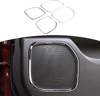 RT-TCZ for Silverado Chrome Door Speaker Frame Trim Cover for Chevy Silverado GMC Sierra 2014 2015 2016 2017 2018 Chrome Interior Accessories 4pcs