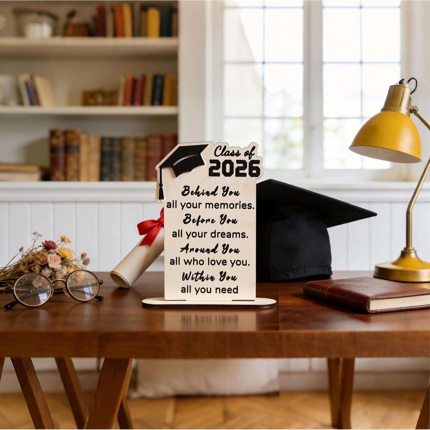 Graduation Decorations 2026 - Wood Quote Plaque Graduation Gifts for Her Him Inspirational Graduate Desk Decor for Senior College Middle High School Student Boys Girls image 4