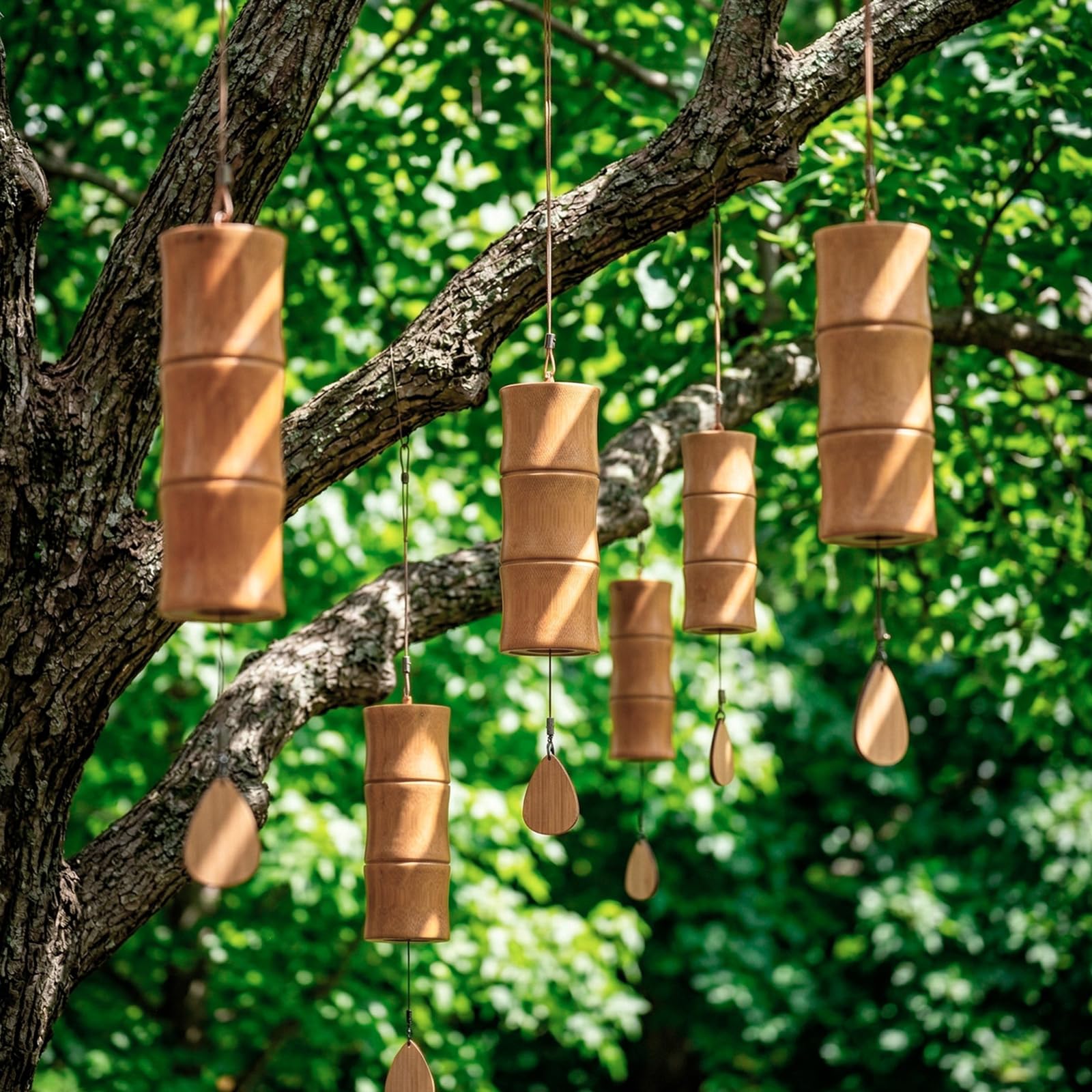 Carillon à vent Koshi YouYuer Koshi - Carillon à vent en bambou japonais - Carillon sonore en bambou pour guérison du son, yoga, méditation, jardin, décoration de jardin (accord C)