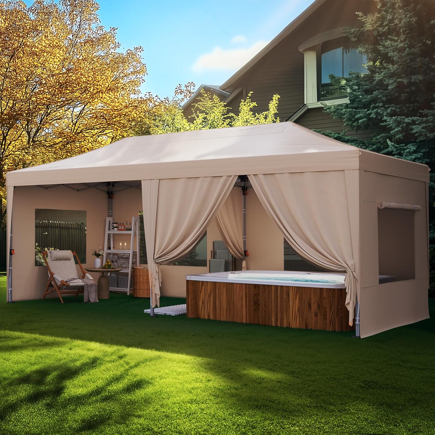 Quictent 10x20 Pop Up Canopy Tent with 6 Removable Sidewalls, Heavy Duty Party Tent for Outdoor Events Weddings, Easy Setup Carpas para Fiestas with Mesh Windows, Waterproof