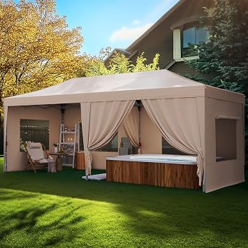 Quictent 10x20FT Pop Up Canopy Tent with Sidewalls