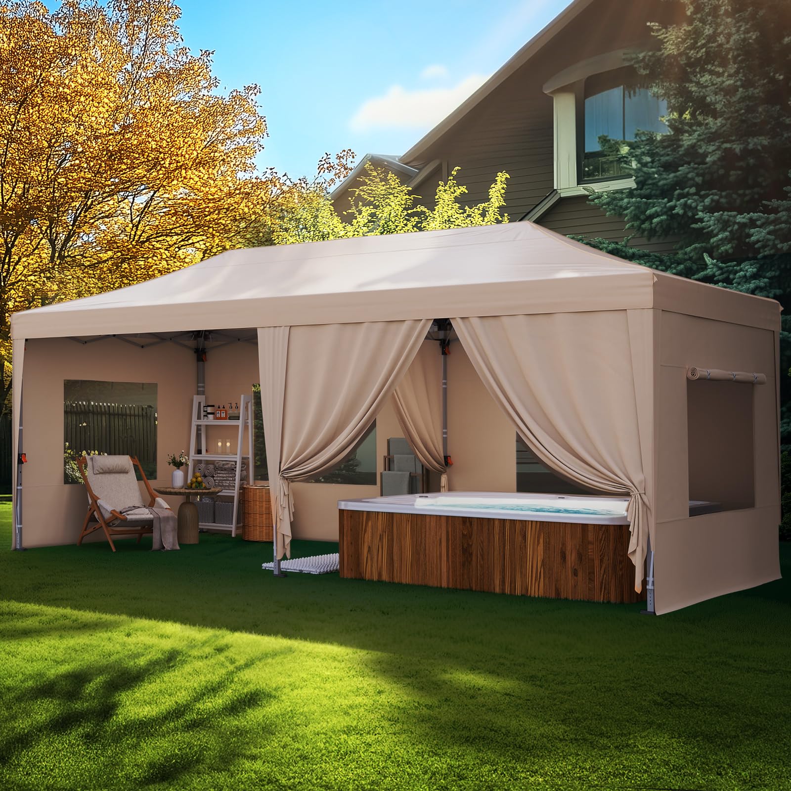 Quictent 10x20FT Pop Up Canopy Tent with Sidewalls