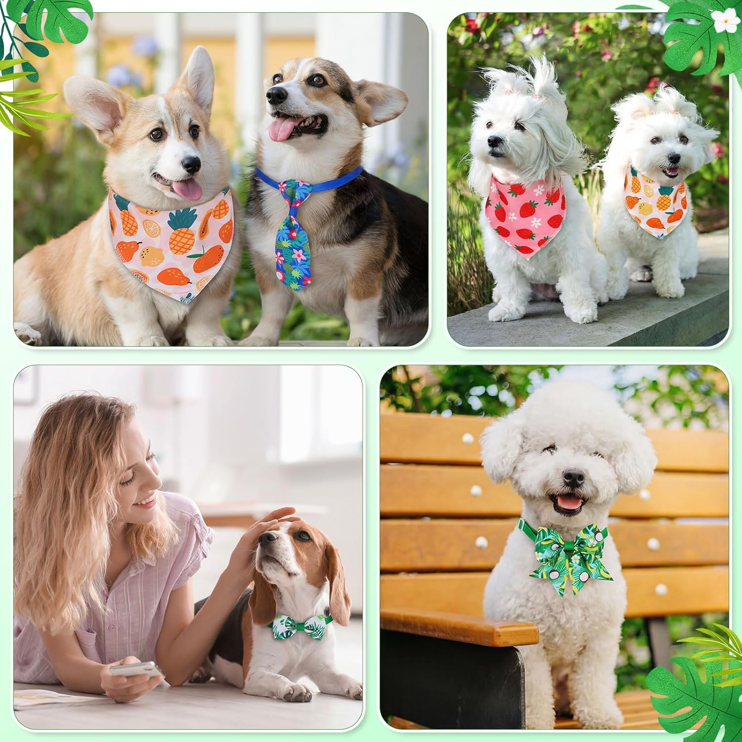 Reginary 120 Pcs Dog Bandanas for Summer Bulk Dog Bows Set Bow Ties Cat Scarf Colorful Washable Triangle Pet Kerchief Cute Bib for Summer Small Medium Large Pets Grooming Accessories Costume