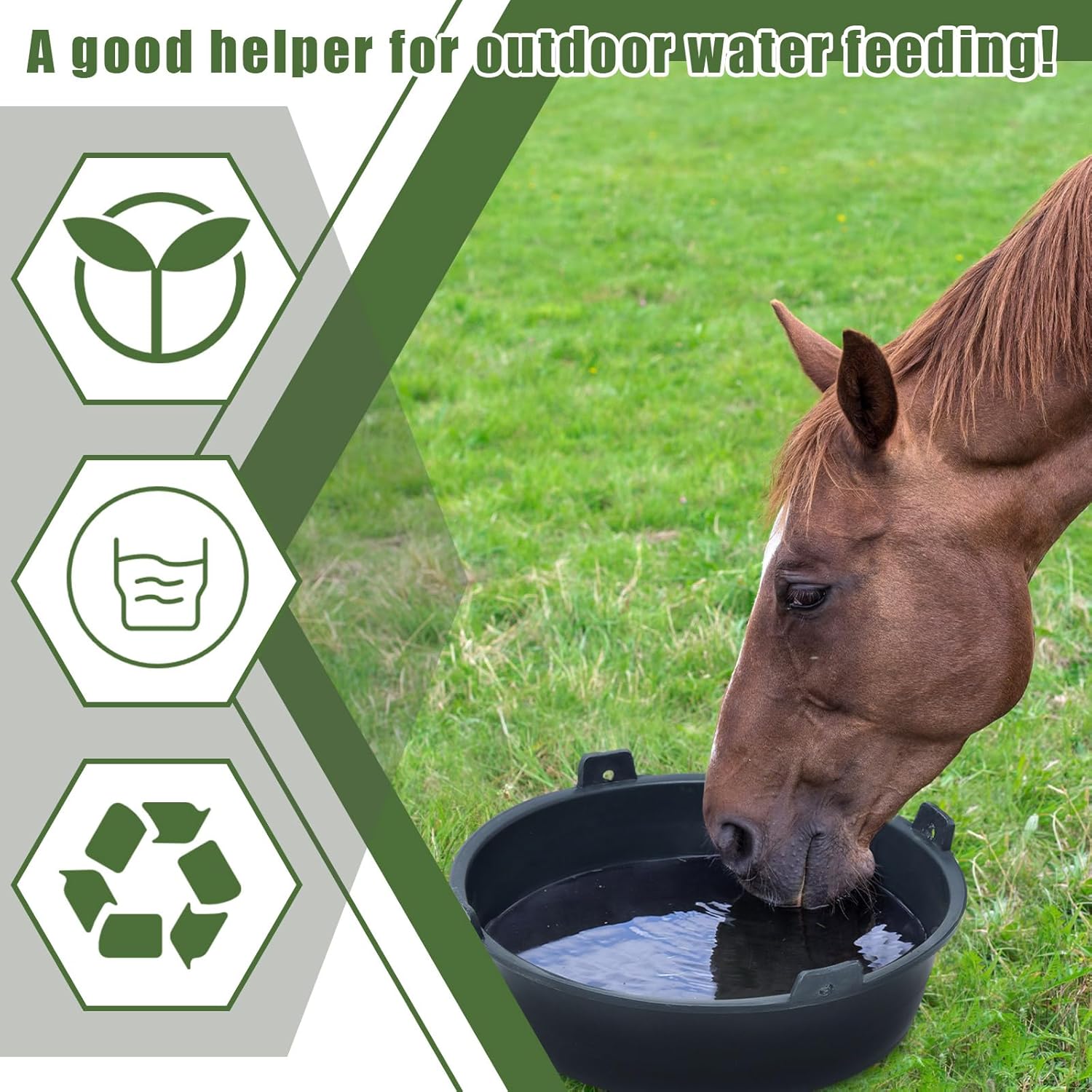 Sadnyy 8 Pcs Feed Pan 1.5 Gallon/6 Quart Utility Horse Feed Bucket Livestock Feeder Tubs Ox Tendon Bowl for Horses Dog Cats Goats Chicken Dust Bath