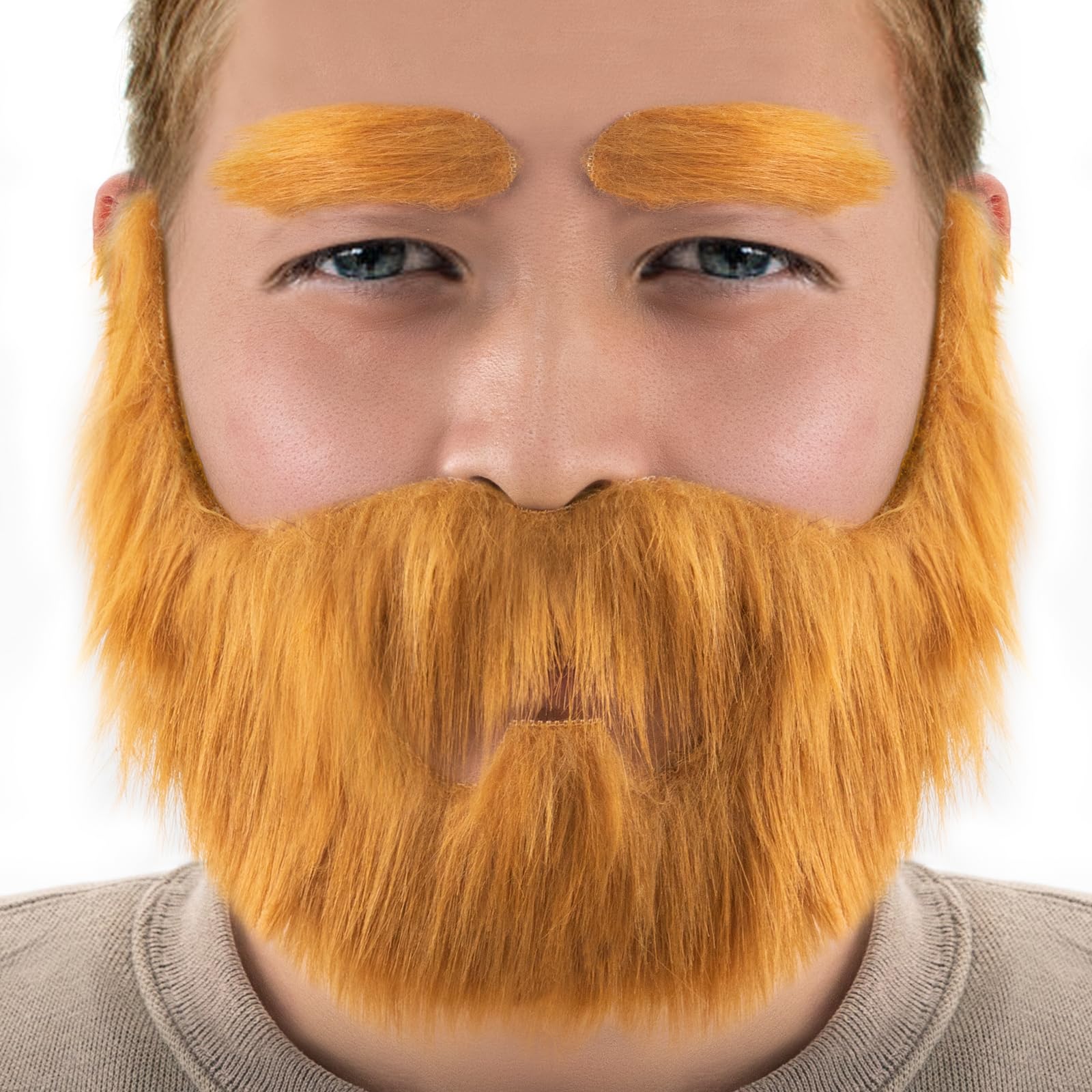 KICNIC Fake Mustaches and Self Adhesive Eyebrows for Adult, Nobleman Beards Novelty Costume Facial Hair for Party Supplies