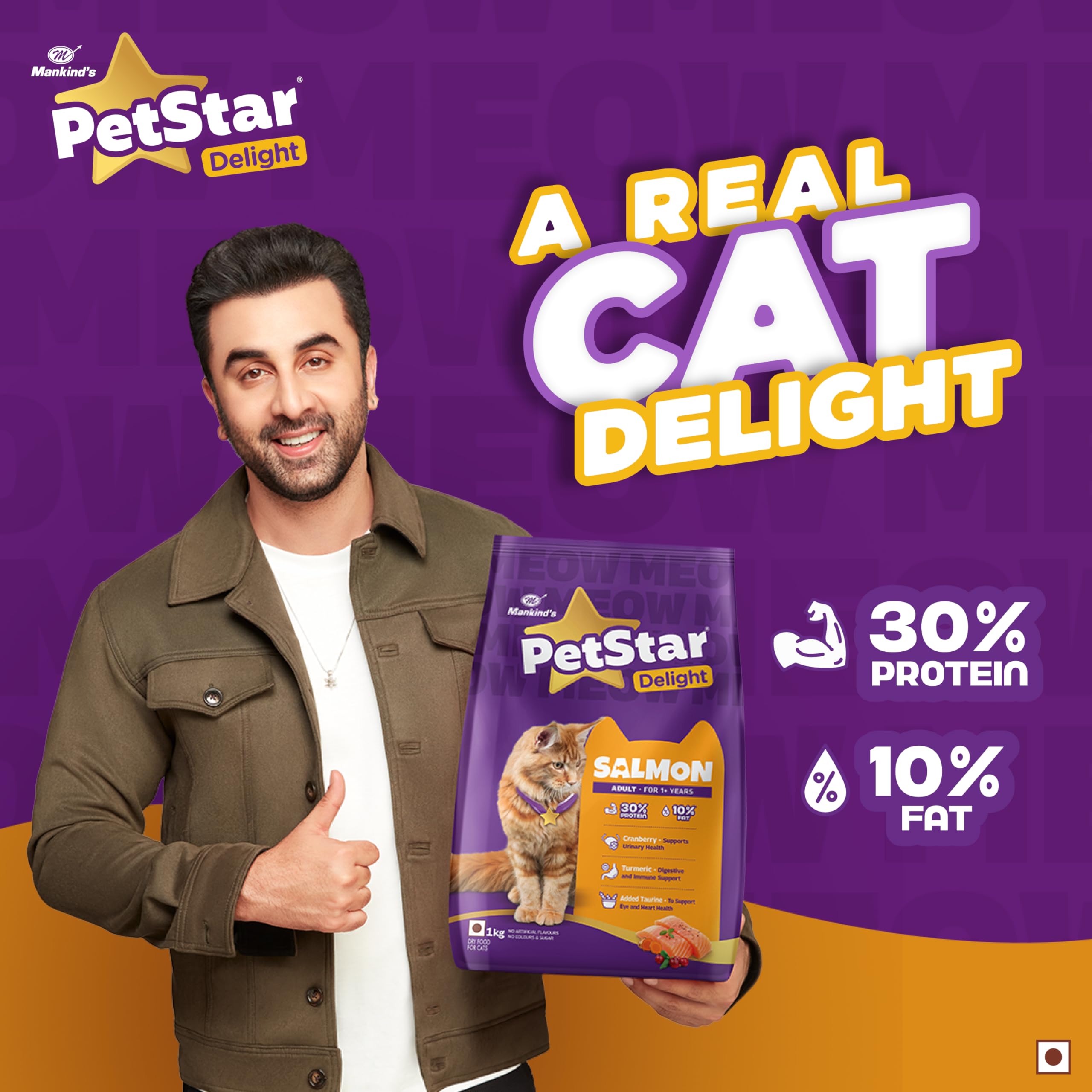 Mankind PetStar Adult Cat Food β Salmon Flavour (400g) | Complete Nutrition with Taurine & Omega for Urinary, Digestive & Heart Healt 1