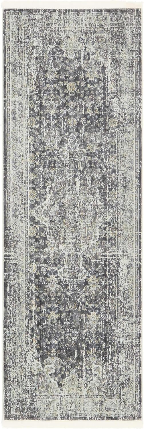 Unique Loom Baracoa Collection Area Rug - La Cabana (2' 2" x 6' 1" Runner, Fume Gray/ Brown)