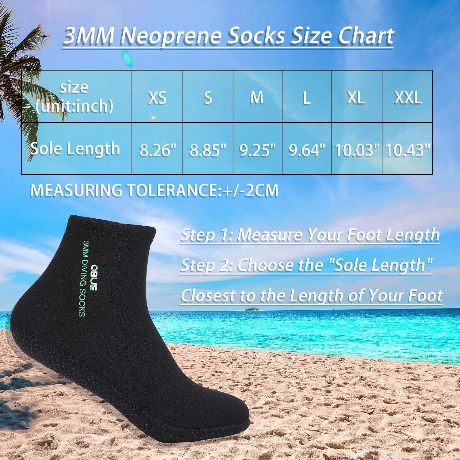 Skyone Neoprensocken für Herren und Damen, 3 mm, Tauchersocken, Thermosocken, rutschfest, flexibel
