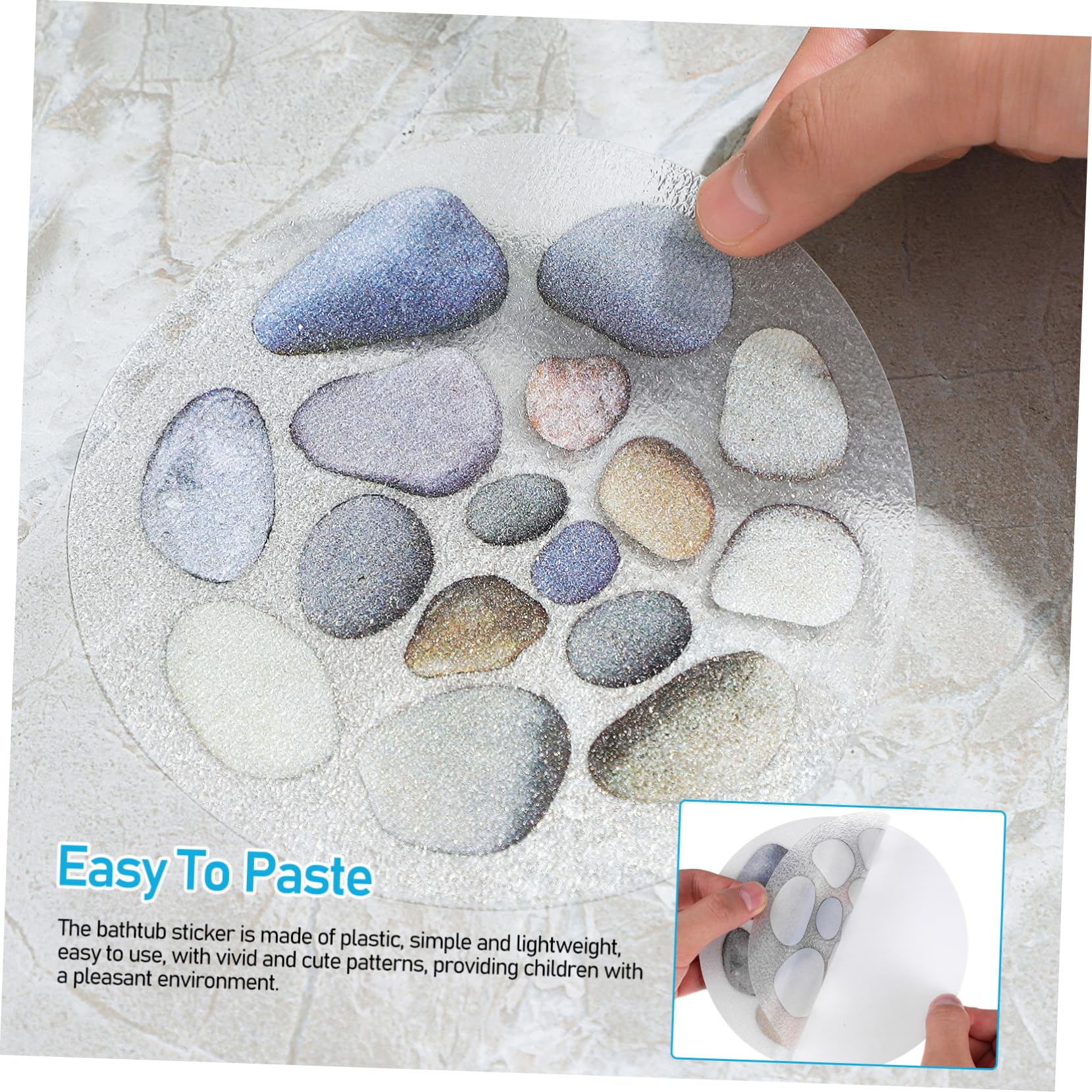 NOLITOY 12Sheets Non Slip Shower Stickers Decorative Adhesive Stone Bathtub Decals for Enhanced Safety and Style Easy Installation for Smooth Surfaces