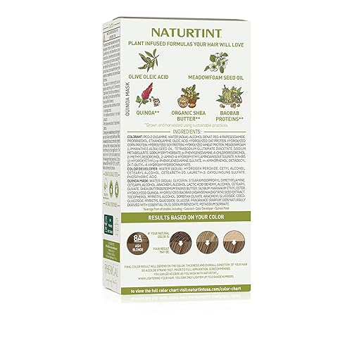 Miniatura 2 de Naturtint Tinte permanente para el cabello rubio ceniza 8A (paquete de 1), sin amoníaco, vegano, libre de crueldad, hasta el 100% de cobertura de