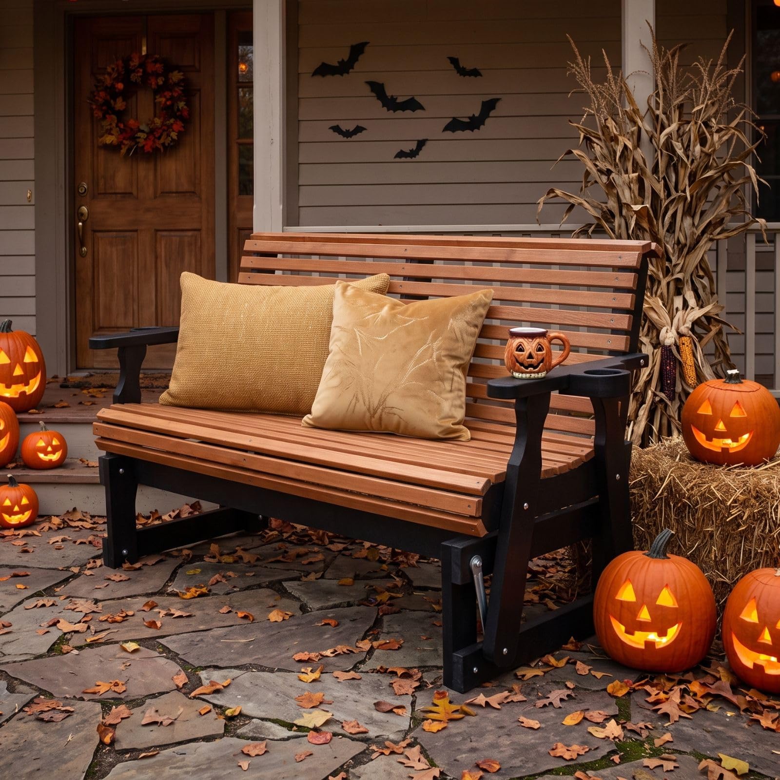 5FT Heavy Duty 800 LBS Porch Glider, Outdoor Glider Bench