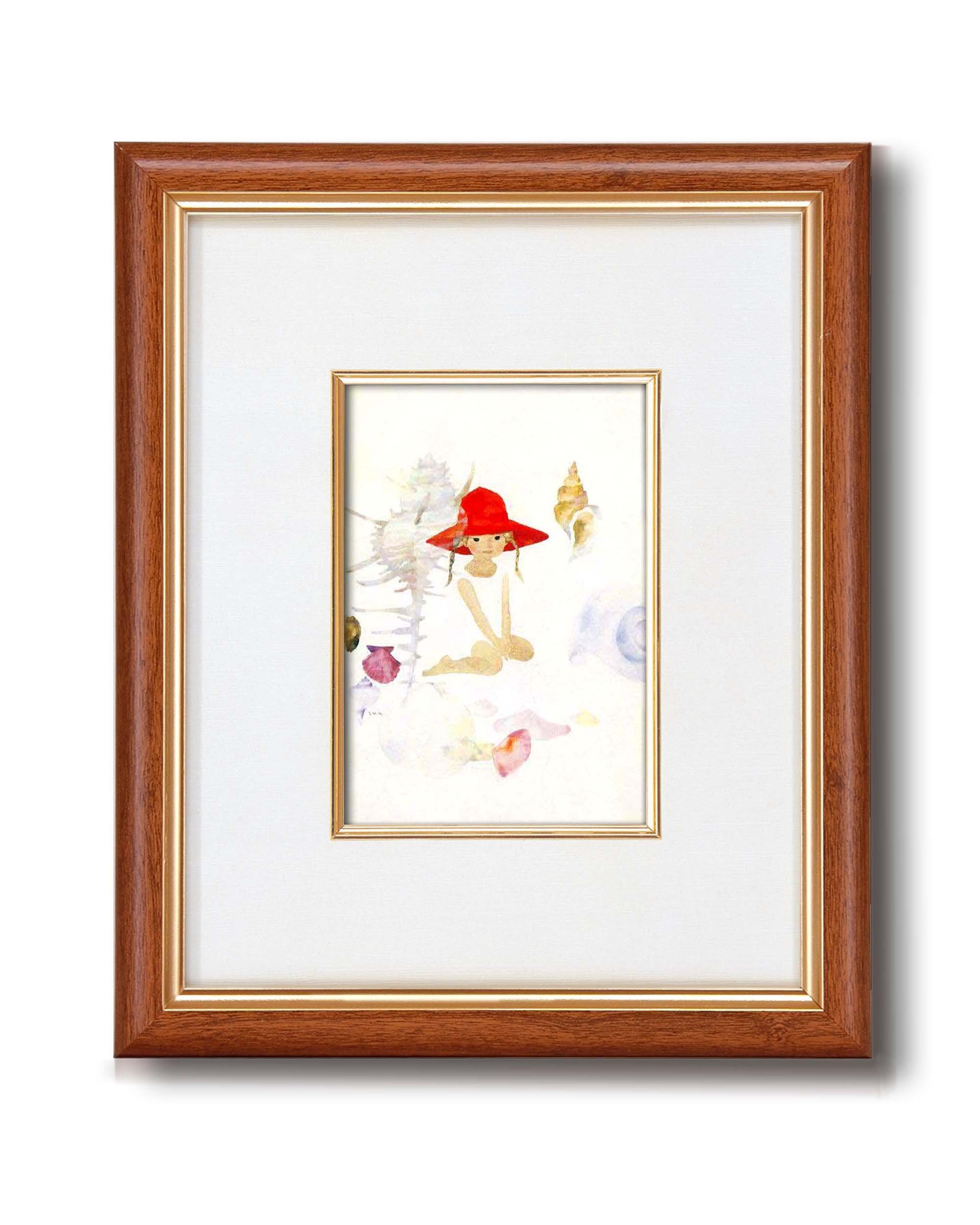 真作保証】いわさきちひろ「 少女とぬいぐるみ」リトグラフ 印有り