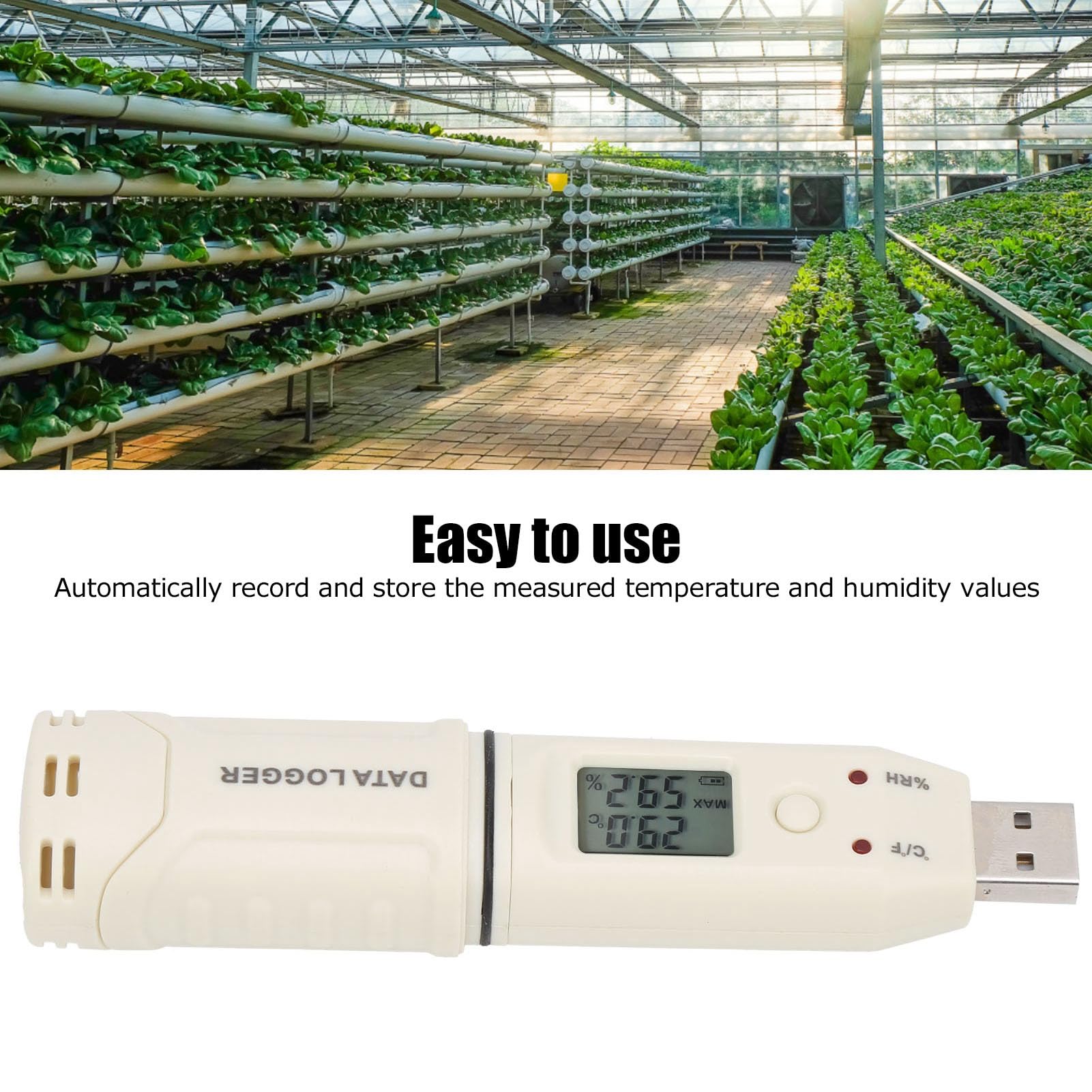 FLEXMAN USB Temperature Data Logger, Temperature Humidity Recorder, Cold Storage Thermometer for Cold Chain Alarm, Laboratory Agricultural Greenhouse