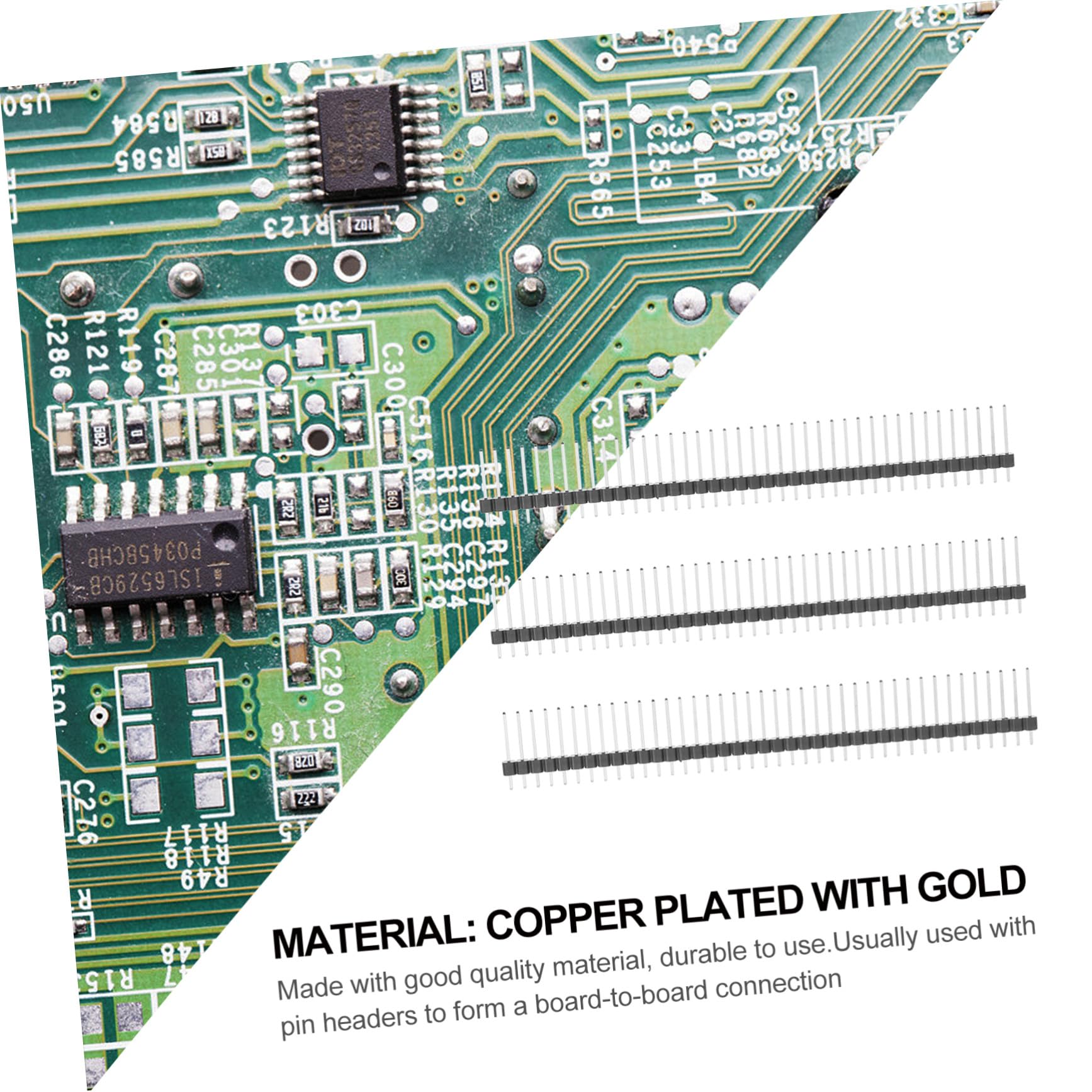30 pezzi Connettori Pin Maschio Singolo per Pcb Accessori Strip in Rame Placcato Oro per Collegamenti Circuiti Elettronici