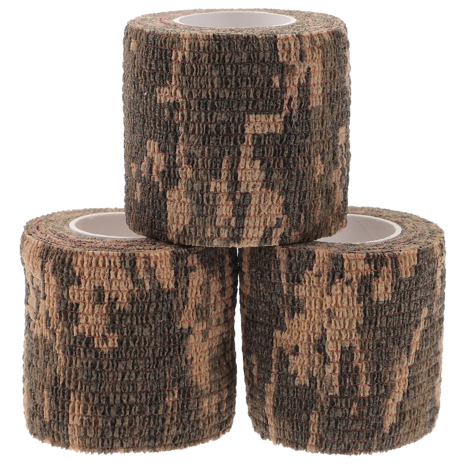 Camo Duct Tape 3 rolls Cohesive Pet Vet Reusable Gauze Protection Adhering Camping Stealth Self Hunting Strip Camouflage Animals Toolskin Duct Tapes Camo Wrapping or Stick Wrap Outdoor Tape