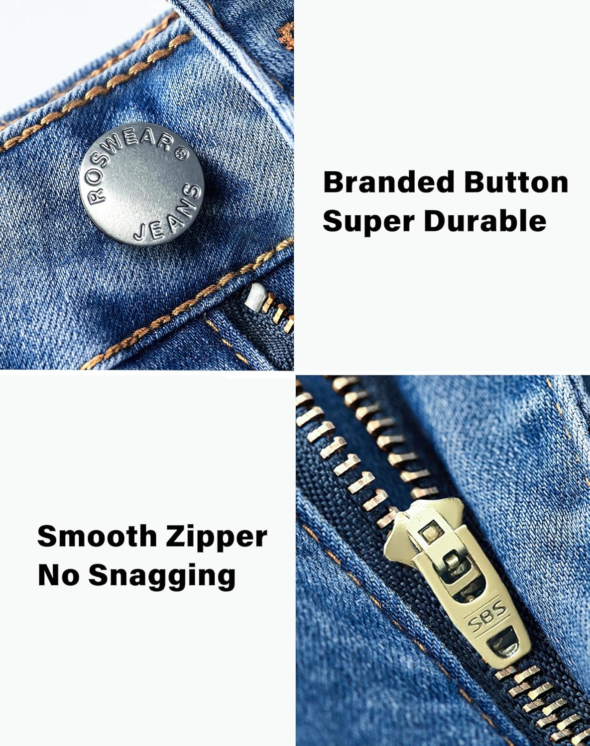 roswear Women's Distressed Knee Length Ripped Stretchy Jean Shorts - Image 5