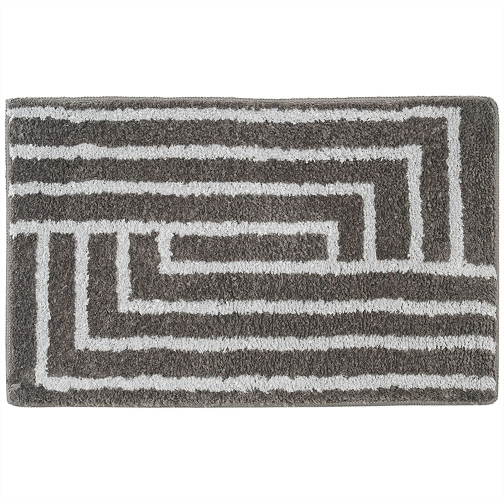 Tappeti da Bagno a Pelo Lungo Antiscivolo, Tappetino Lavabile in Lavatrice Assorbente d'Acqua per Vasca, Doccia e Bagno (Blanco : Gris, Size : 40 * 60cm)