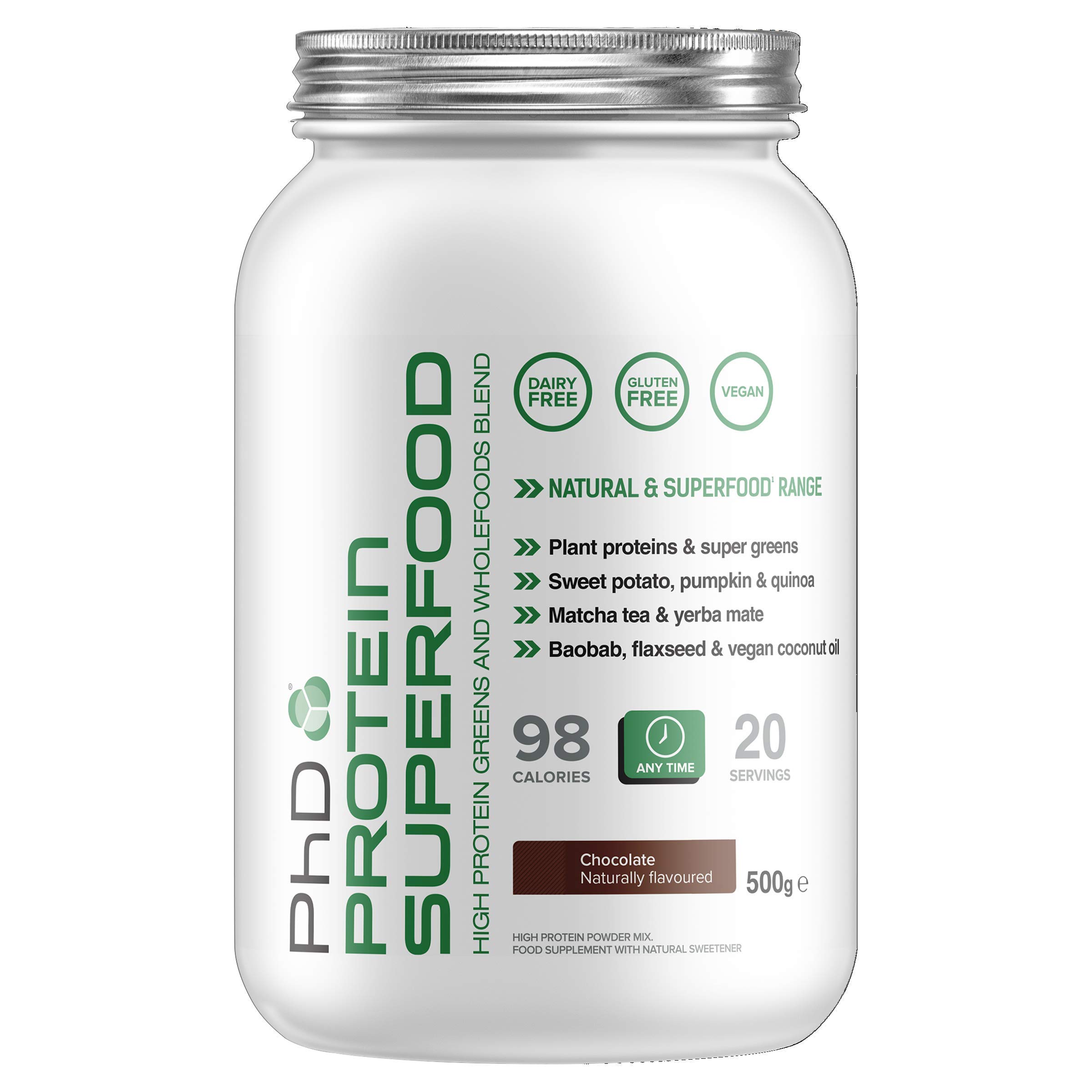 PhD Vegan Protein Superfood, Chocolate 500g