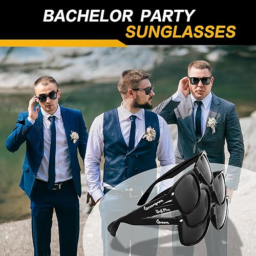 Miniatura 6 de Gafas de sol de regalo para padrinos de boda, juego de 8 piezas de regalos de despedida de soltero para padrino de boda, novio de equipo, padrino
