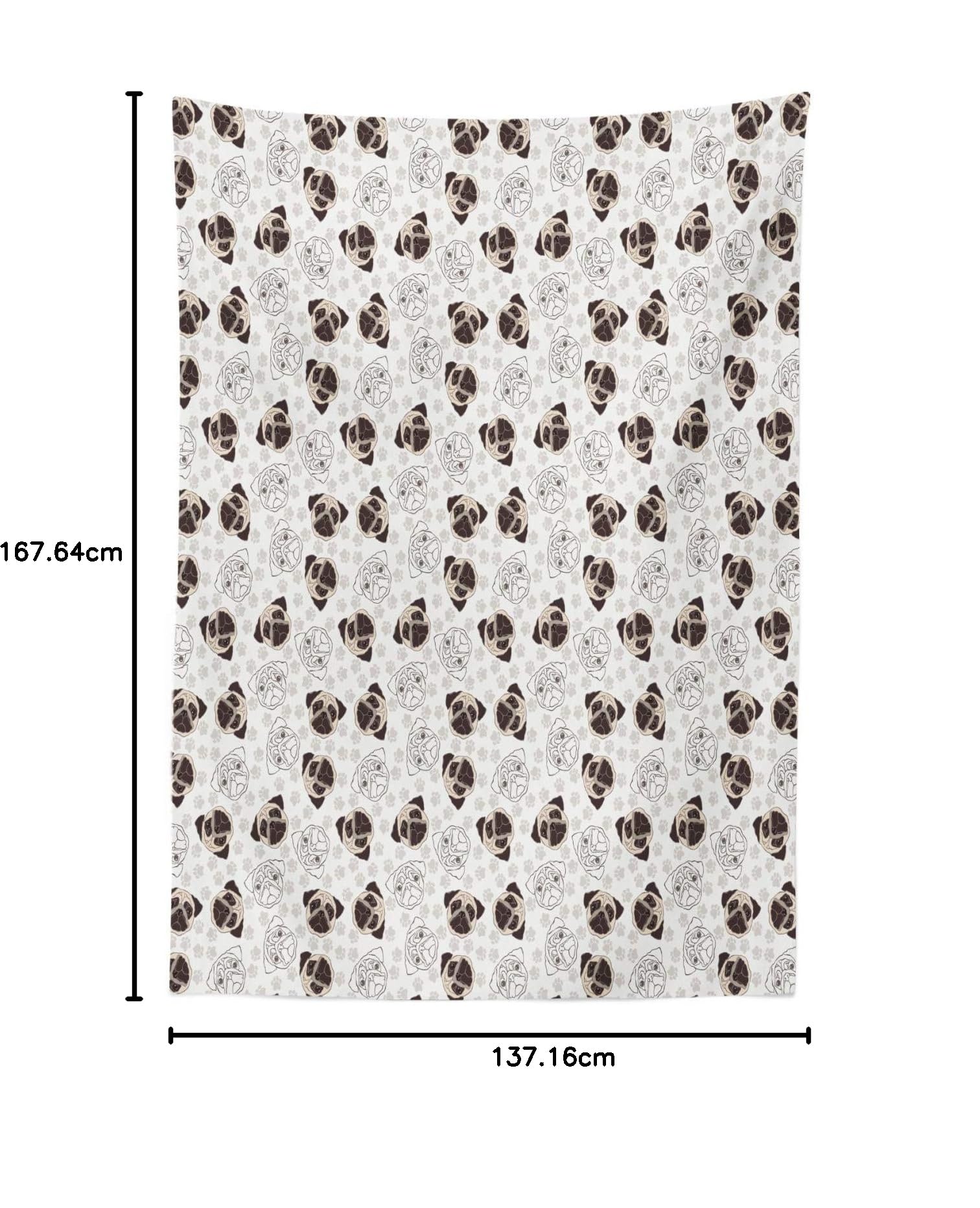 ABAKUHAUS Chihuahua Tappeto da Parete e Copriletto, Cane con Cinghietti