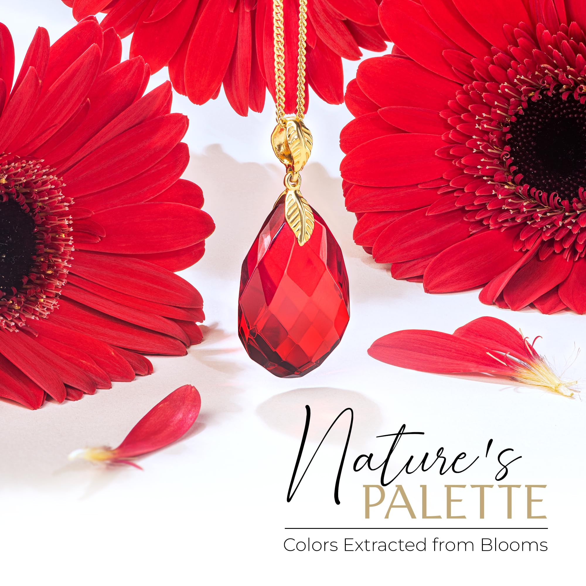 Ciondolo in ambra rossa, elegante gioiello ambra, grande ciondolo da donna, in argento sterling placcato oro, collana da donna (45 cm)