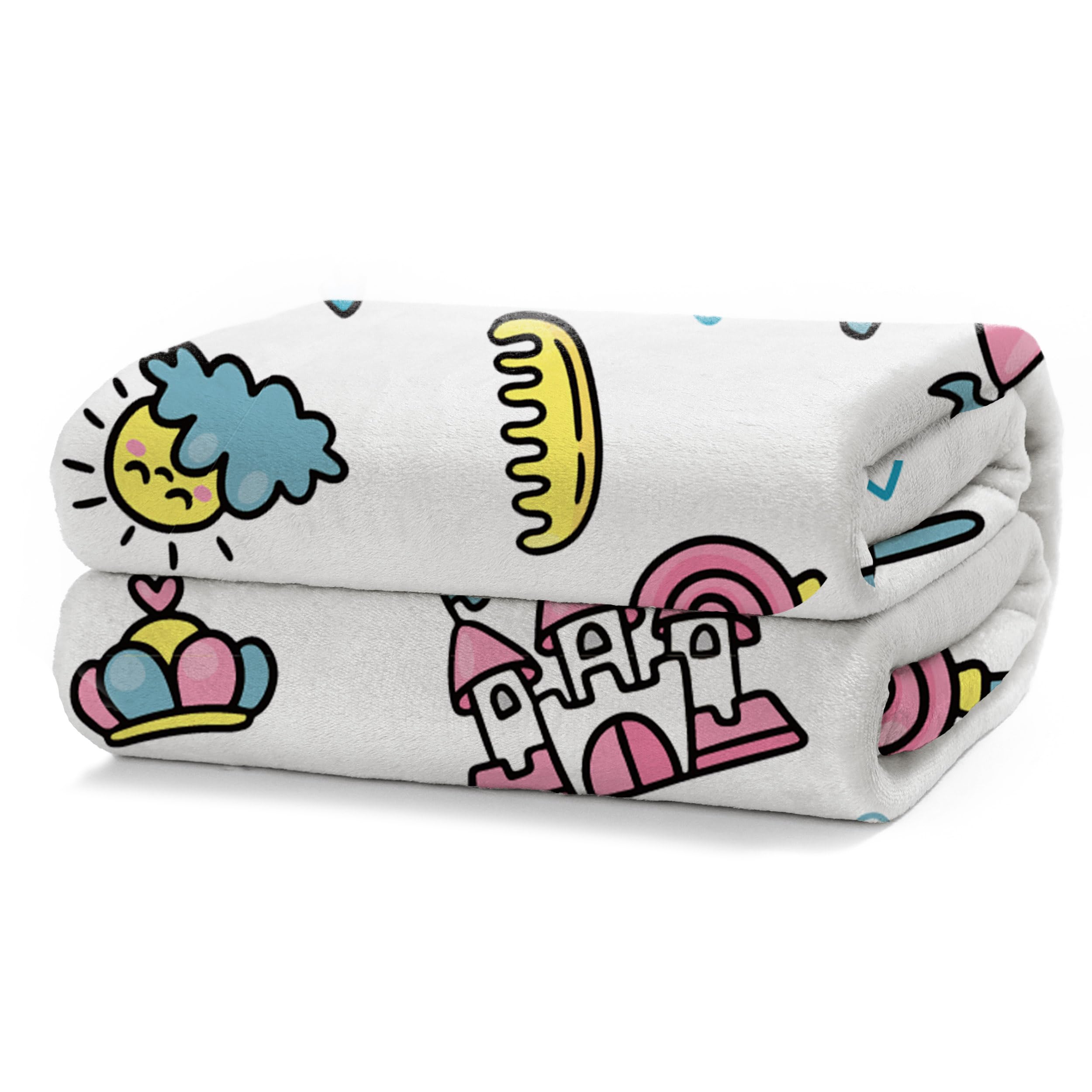HOMEYA - Manta Sofá Grande 160 x 220 - Manta Infantil para Cama. Manta Polar, Franela 100% Poliéster, Suave, Acabado con Brillo - Castillo