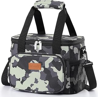 Lifewit Insulated Cooler Lunch Bag,Portable Lunch Bag For Work Picnic Beach And Travel,Soft Medium Food Bag For Men And Women,Cool Backpack Design,9L,Camouflage