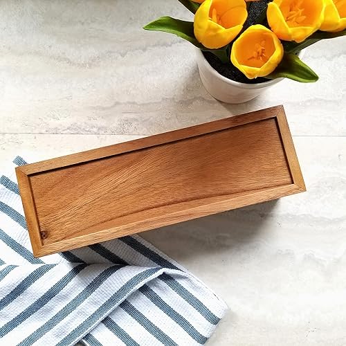 Miniatura 8 de Lipper International - Caja de té de madera de acacia con 4 secciones 120in x 41in x 35in