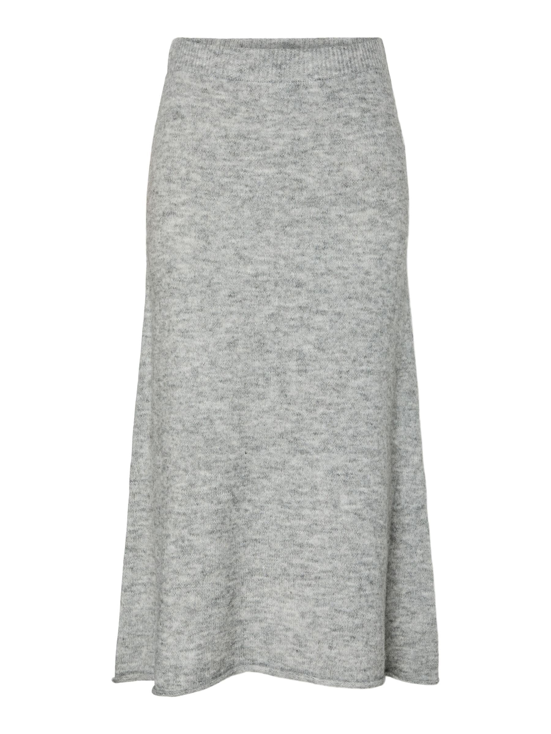 PIECES Knitted Skirt PCPAM M, Medium Grey Melange, M