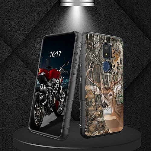 Miniatura 382 de AT&T Calypso 2 (U319AA) Funda con protector de pantalla de vidrio templado resistente con función atril integrado para debut de críquet, ciervo