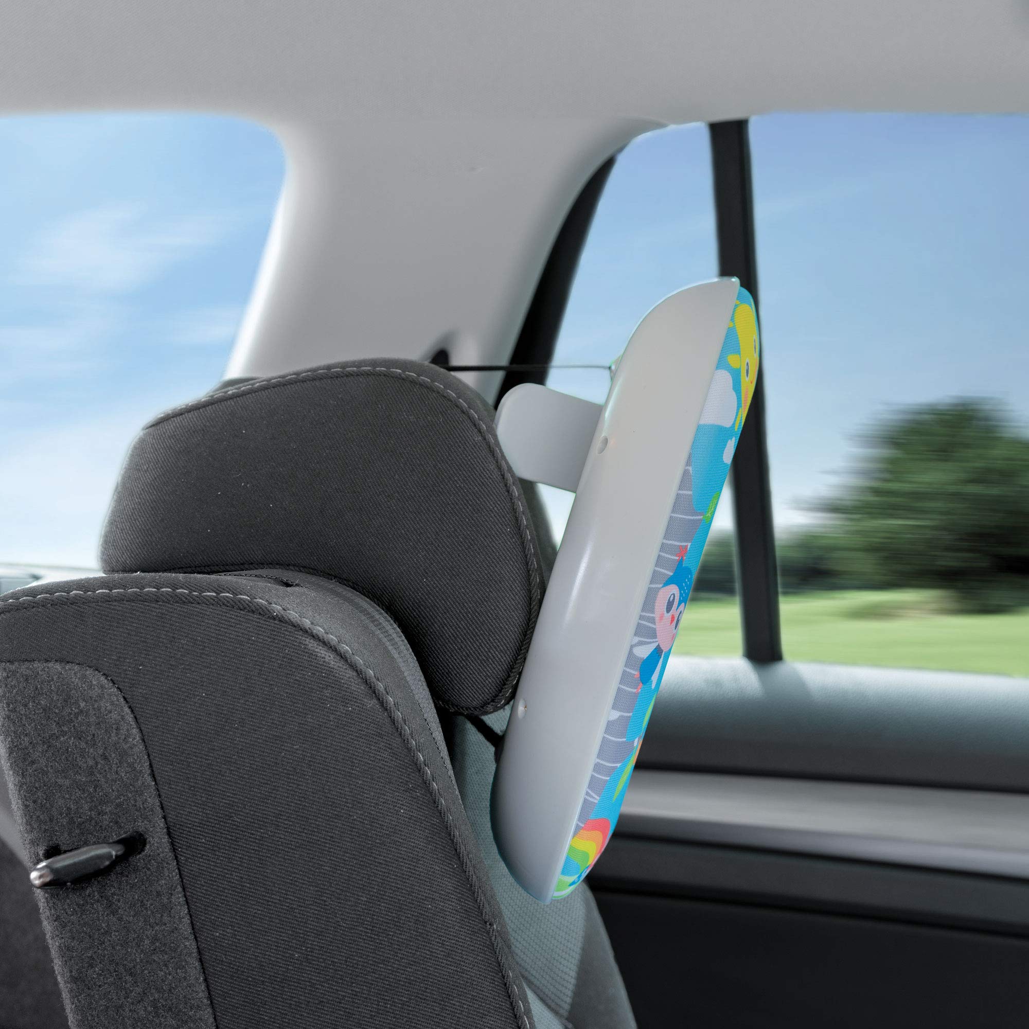 Benbat Miroir de voiture pour bébé – Miroir de sécurité pour siège auto pour bébé face à l'arrière – Incassable, clair, large vision de jour et de nuit – Divertissez voir et tétine avec télécommande