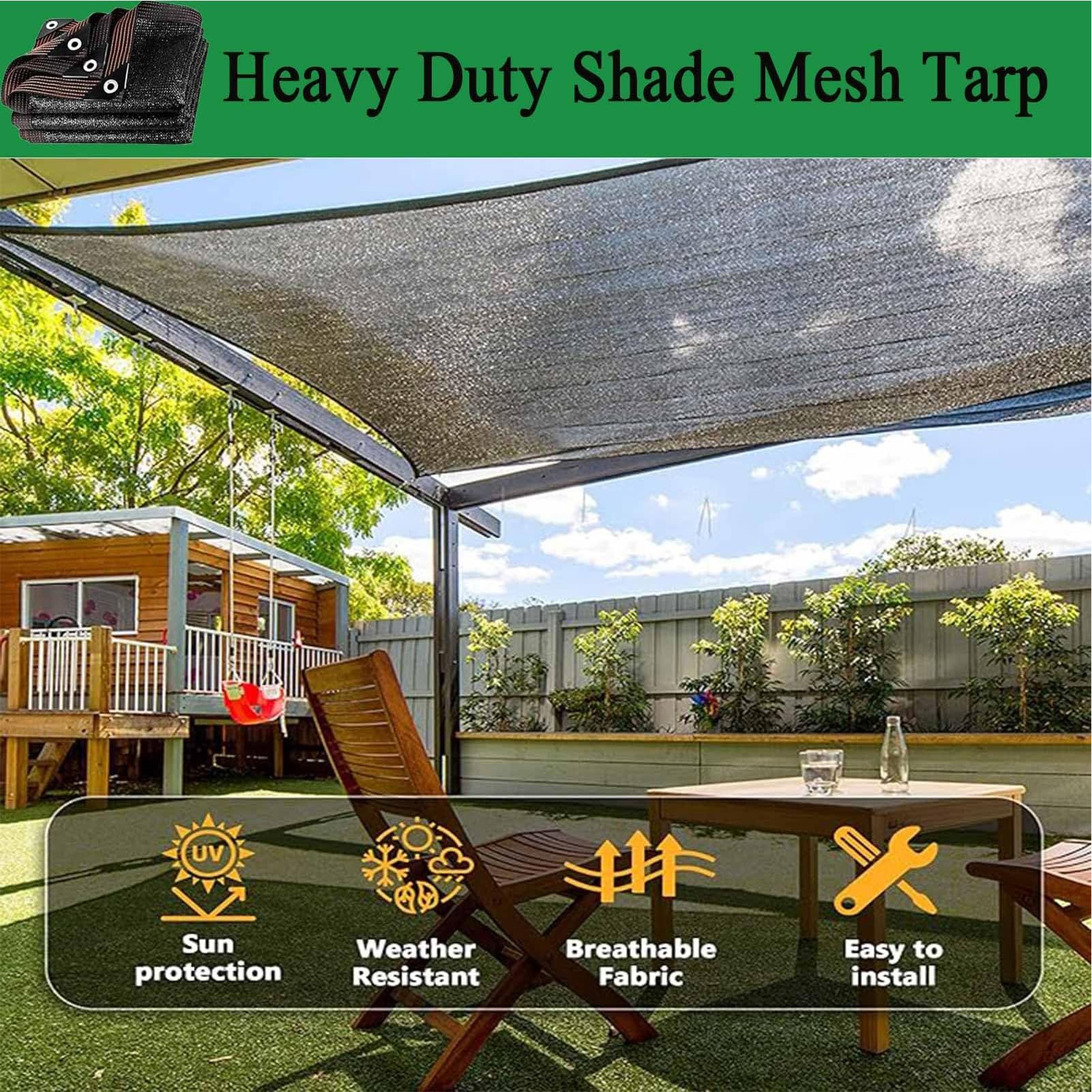 Red de Sombreado Exterior,Malla Sombreo con Ojales 98% UV Protección Solar | HDPE Transpirable y Resistente a UV para Tela Tolod Invernadero Huerto Jardín Pérgola Terraza