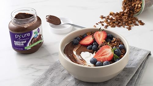 Miniatura 5 de Pyure Crema de avellana con cacao, 2 carbohidratos netos, sin gluten, sin maní, avellana a base de plantas para alimentos veganos aptos para dieta