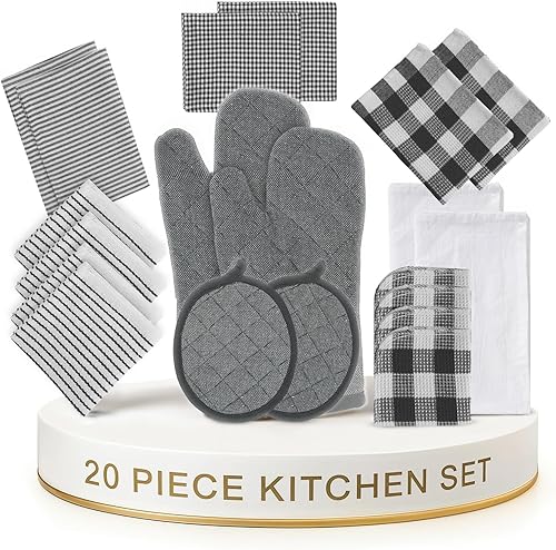 Miniatura 69 de LANE LINEN Juego de toallas de cocina y paños de cocina de 12 piezas - 100% algodón, toallas de cocina y de té de secado rápido de 18" x 28