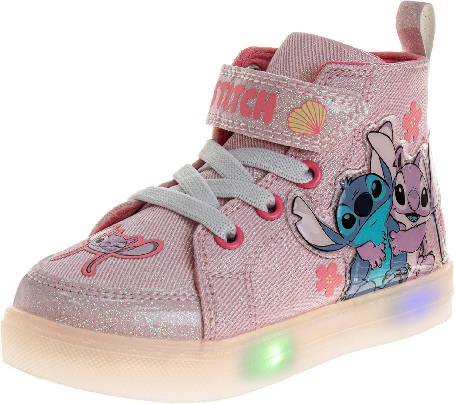 Disney Kids Lilo and Stitch Hightop Sneakers - Stitch Girls High Top Shoes Cushioned Lightweight (Sizes 11-13 Little Kids / 1-4 Big Kids)