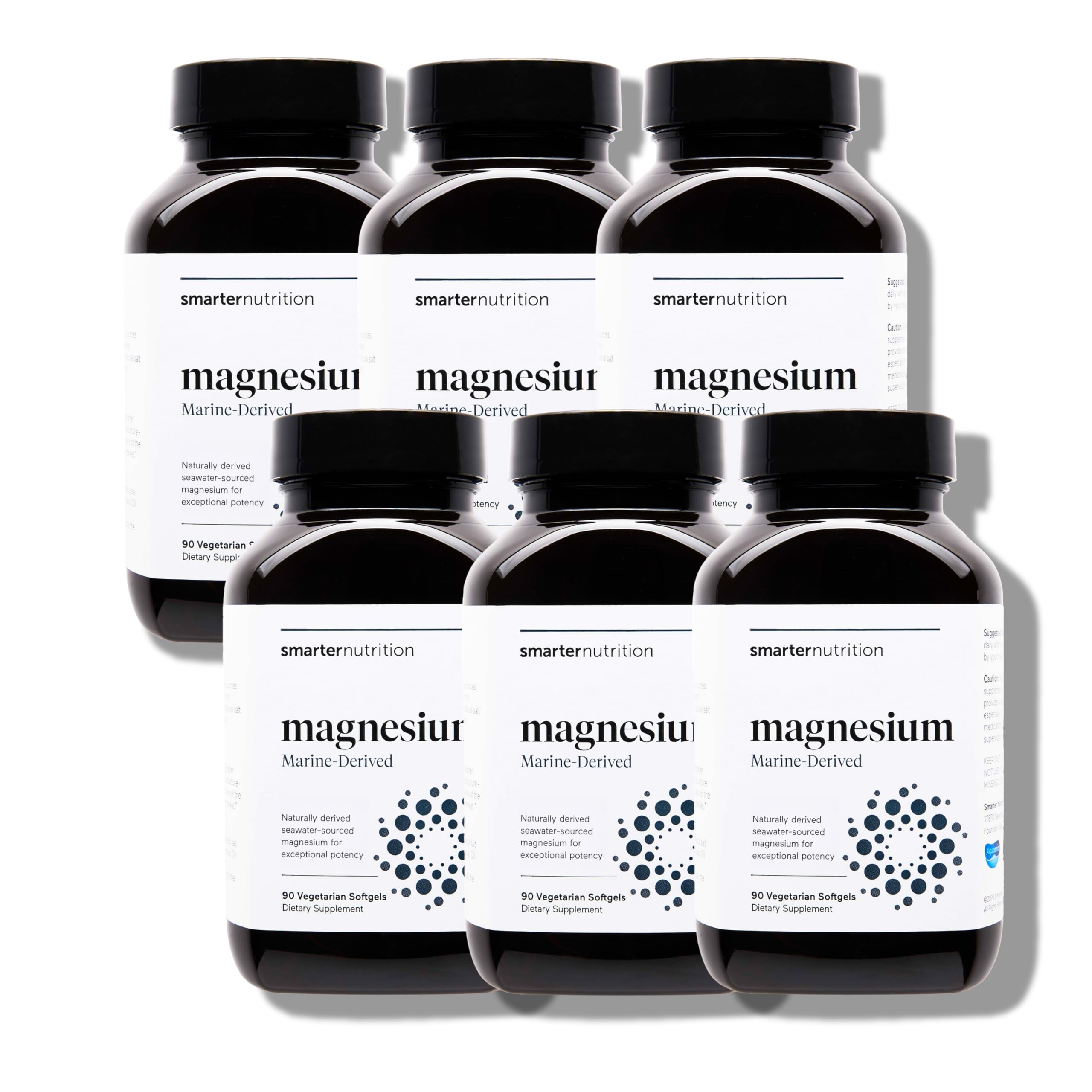Smarter Nutrition Marine Magnesium Supplement 300mg - Naturally Sourced, Clinically Tested Magnesium + Avocado Oil & AstraGin for High Absorption -