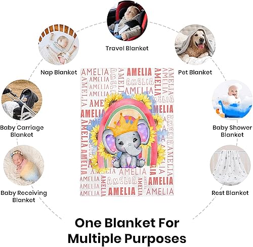 Miniatura 165 de Custom Name Blanket Throw Personalized Blanket for Kid with Names Customized Blanket with Name for Baby,Custom Blanket,Gift for Birthday Letter