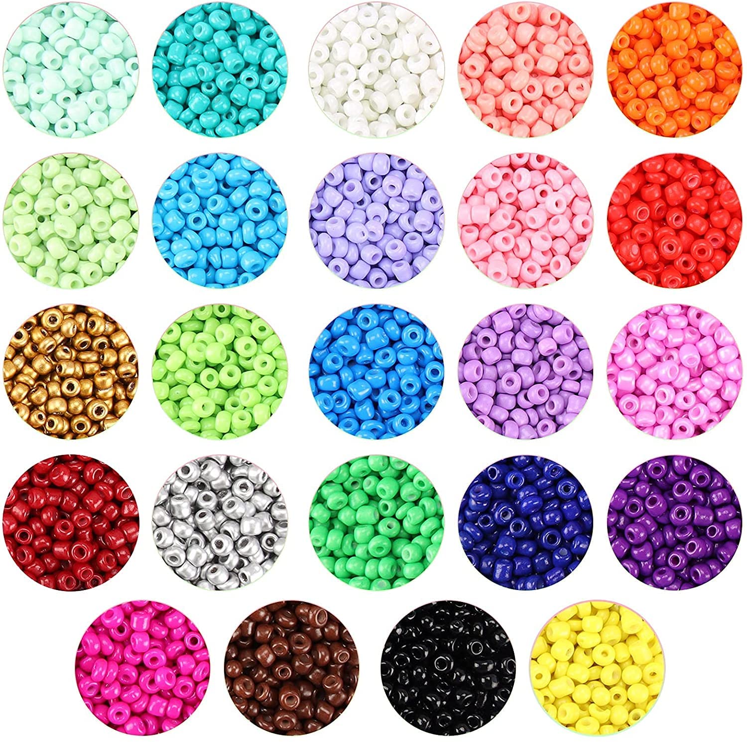 DIY Rosa Glasperlen Set – 2500 Teile, 8mm Runde Perlen, Rocailles, Ohrhaken, Für Schmuckherstellung (2 Boxen)