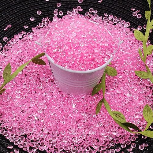 Miniatura 8 de 1000 cuentas de cristal transparente para jarrón de diamante acrílico transparente de 0.4 pulgadas para centro de mesa de boda, mesa dispersa,