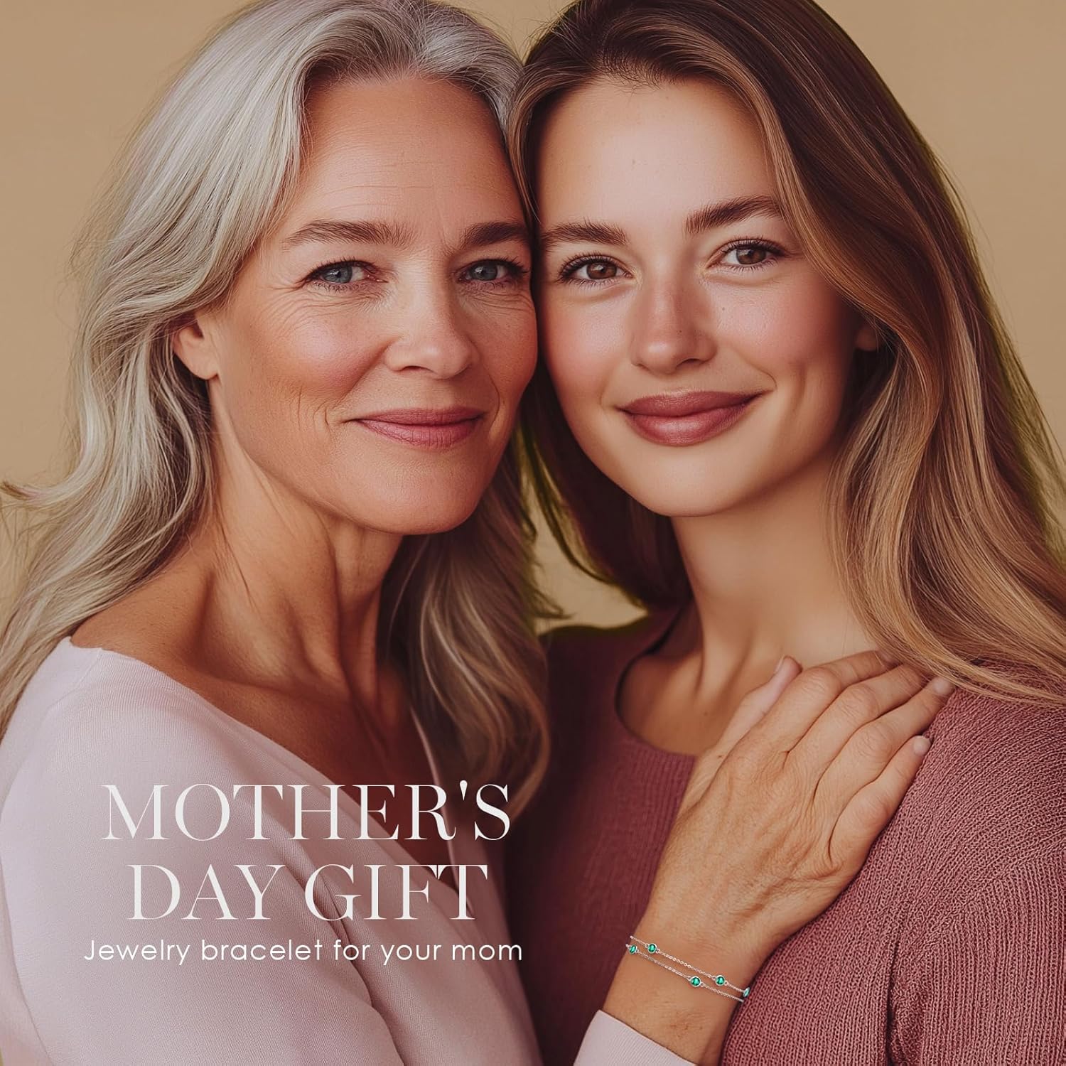 LOUISA SECRET Mothers Day Gifts Birthstone Bracelets for Women 925 Sterling Silver 18K Gold Plated Charm Link Double Layer Bracelet Birthday Christmas Anniversary Jewelry Gifts for Wife Her Daughter Girlfriend