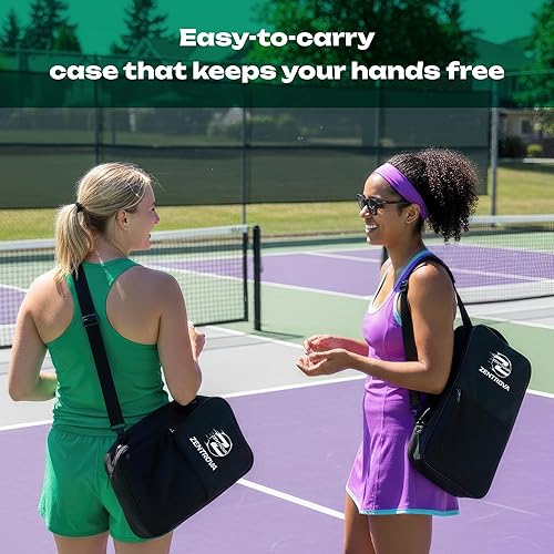 Miniatura 7 de ZENTROVA Carbon Fiber Pickleball Paddle, Lightweight T700 Raw Carbon Surface Pickleball Paddle 16mm Thickness with 2 Pickleballs, Paddle Cover,